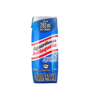 Aguardiente Antioqueño Tapa Azul Cuarto - 260ml Aguardiente Antioqueño Tapa Azul Cuarto - 260ml